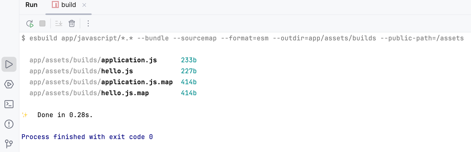 Run build output Run build output