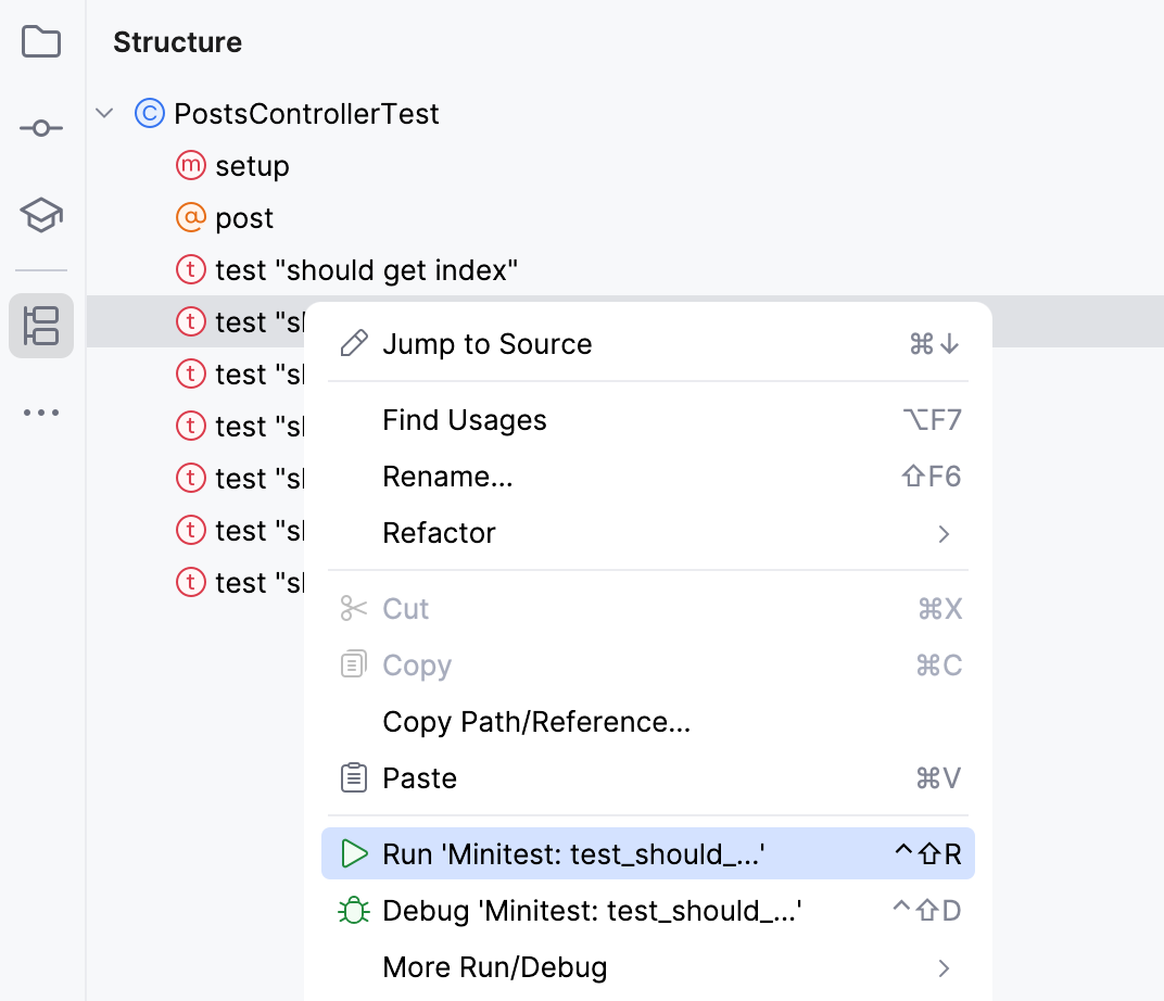 Run code from the tool window Run code from the tool window
