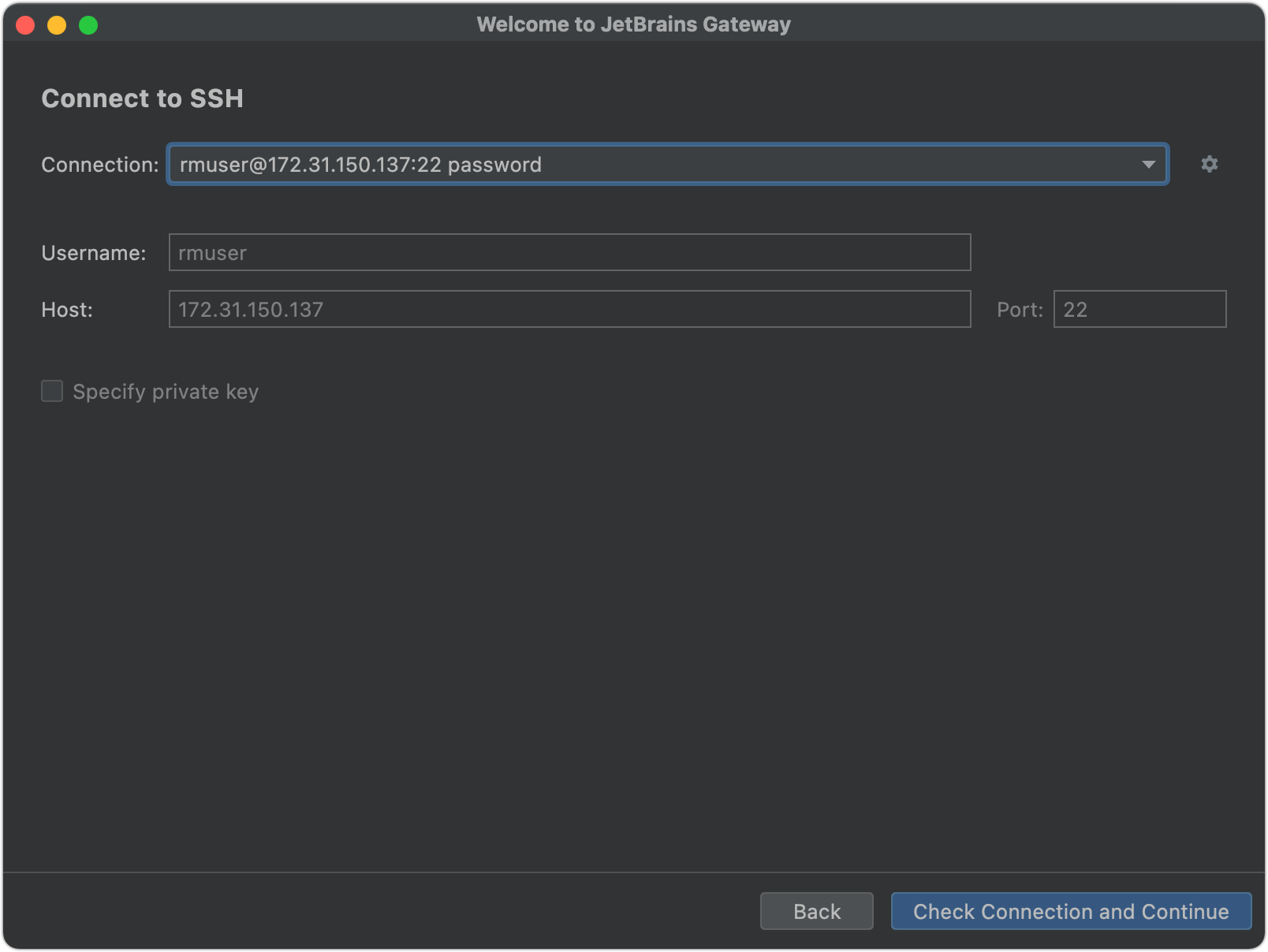 Connect via SSH Connect via SSH