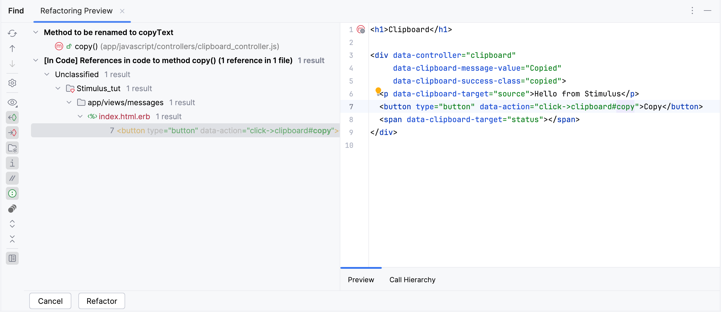 Refactoring Preview Refactoring Preview