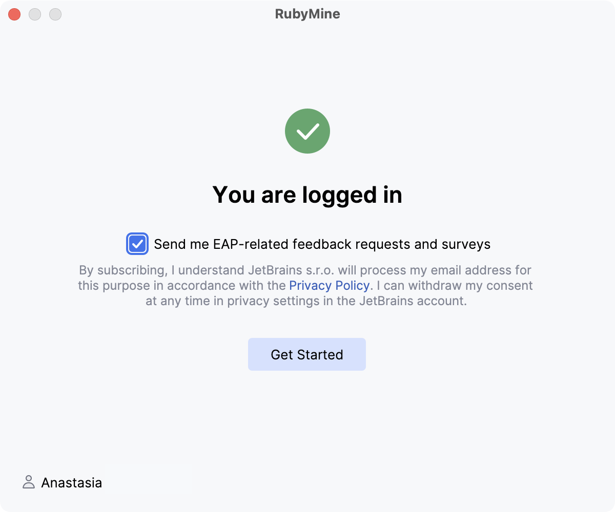 Successful login Successful login