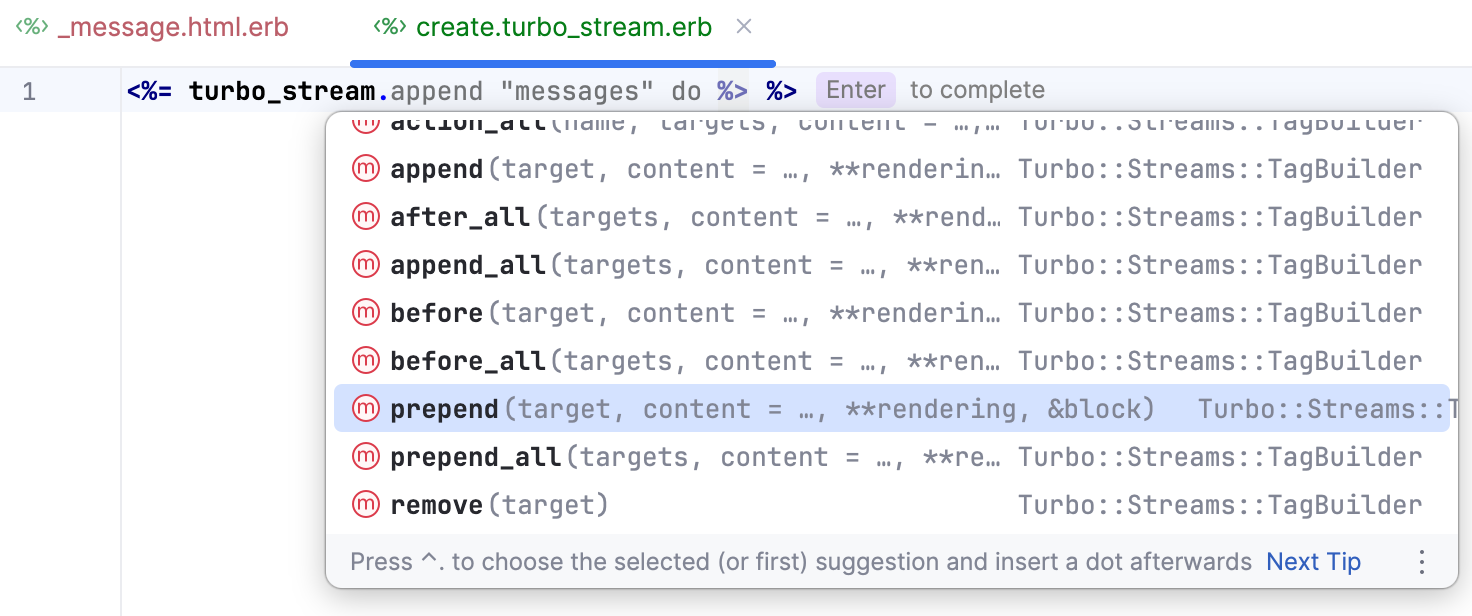 Completion for Turbo streams Completion for Turbo streams