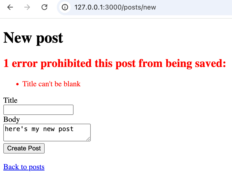 Validation errors