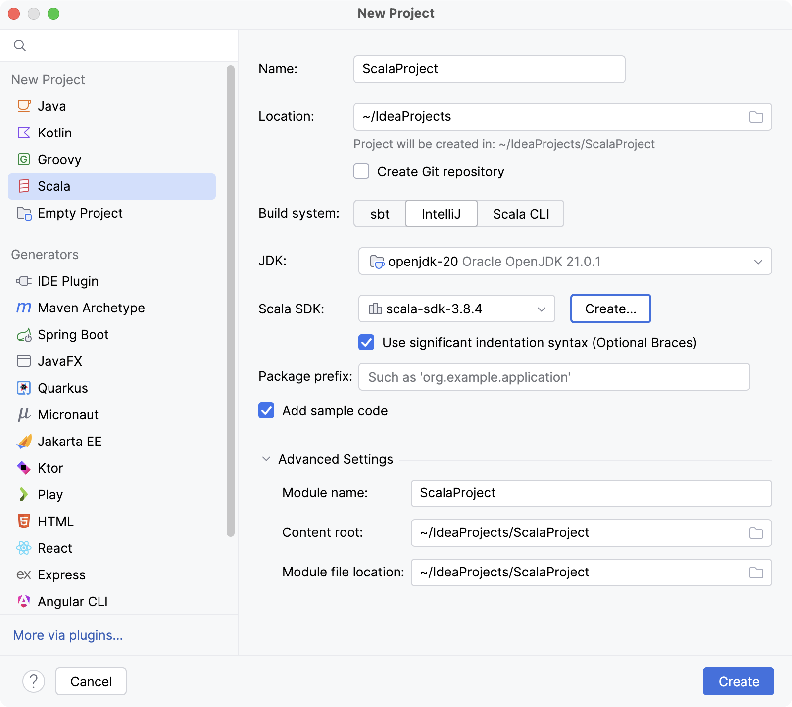 使用 IntelliJ 创建一个新的 Scala 项目 使用 IntelliJ 创建一个新的 Scala 项目