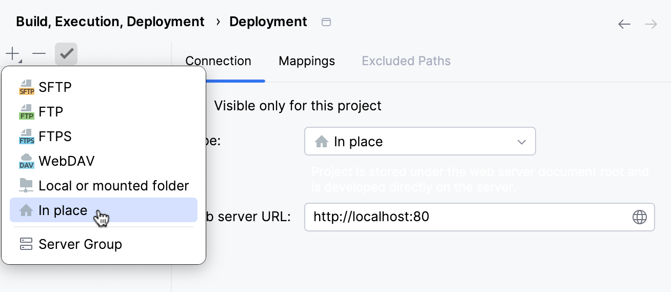 Add in-place server configuration Add in-place server configuration