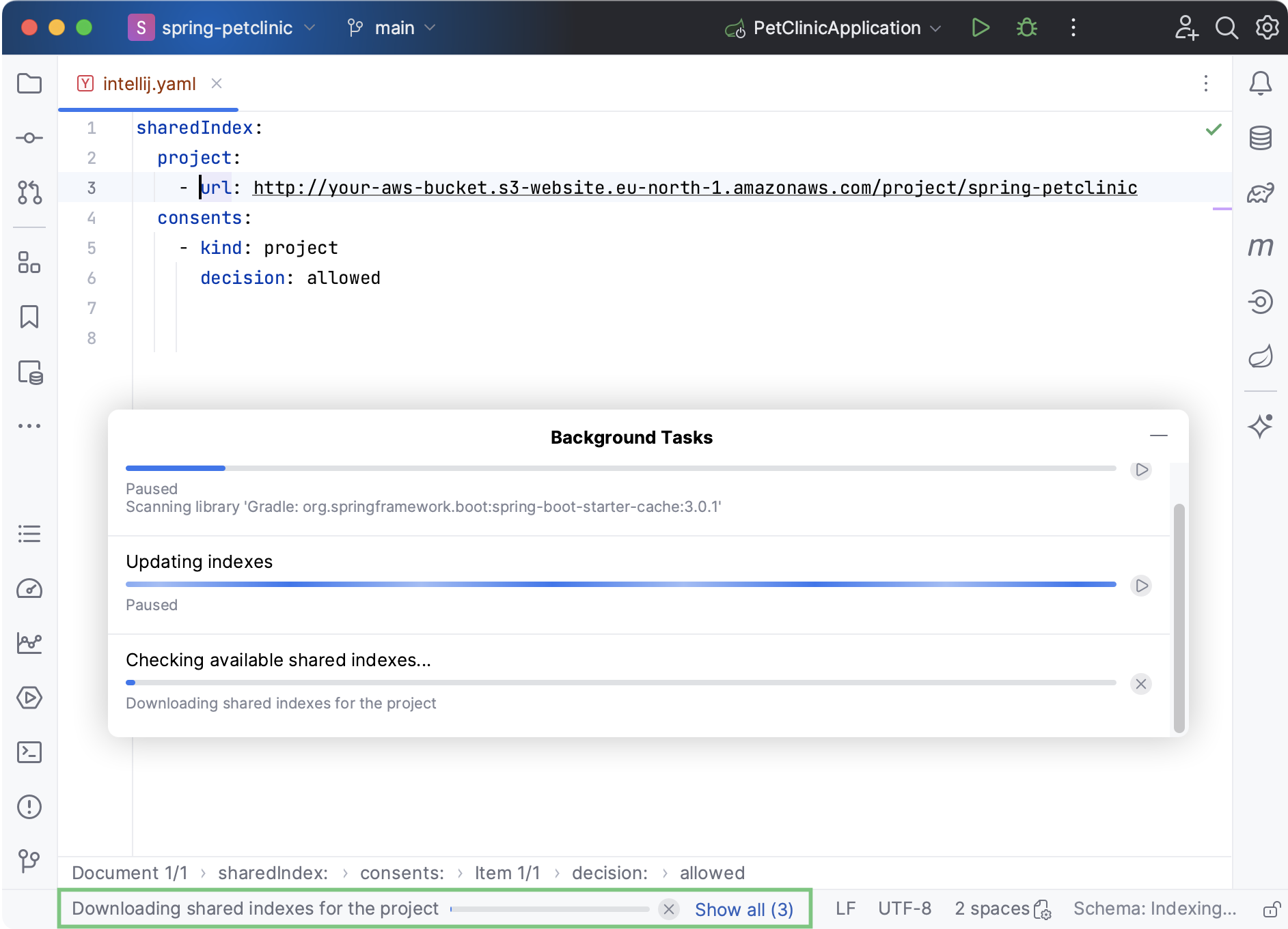 Downloading shared indexes Downloading shared indexes