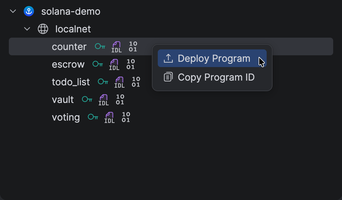 Deploy program Deploy program