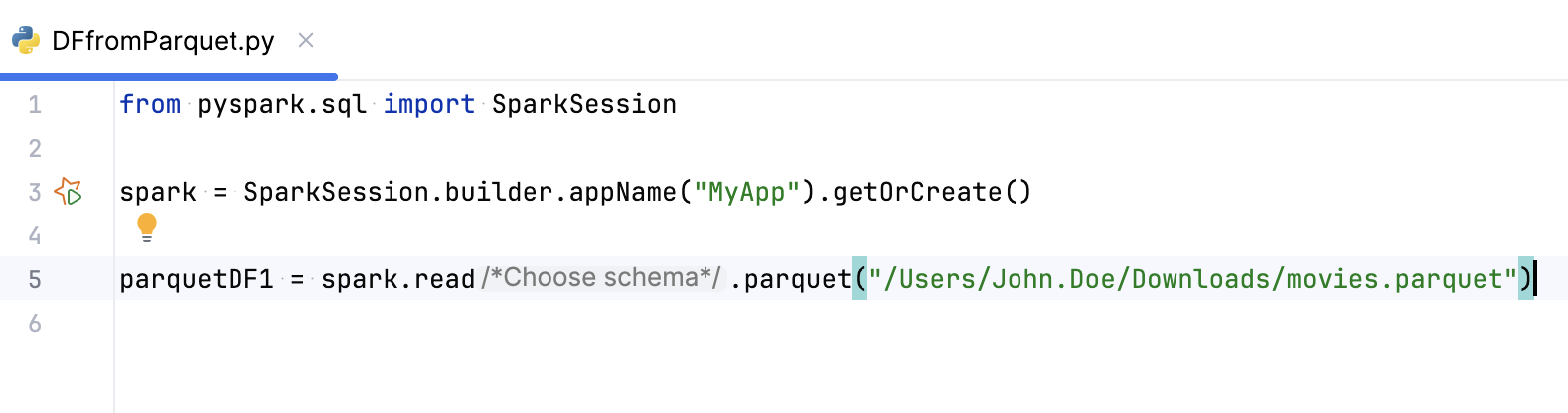 选择 dataframe 的 schema