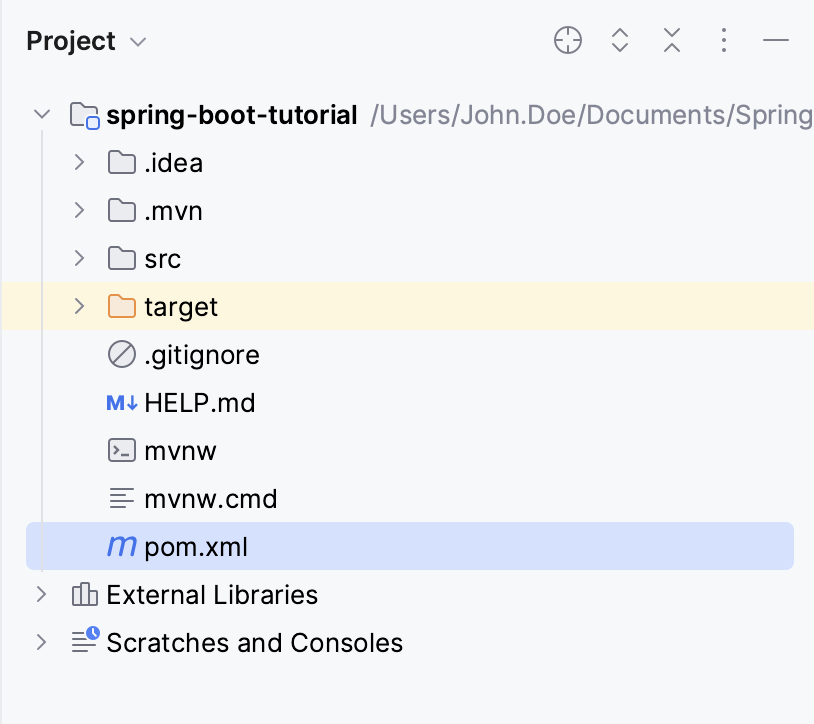 The pom.xml file in the project root directory The pom.xml file in the project root directory