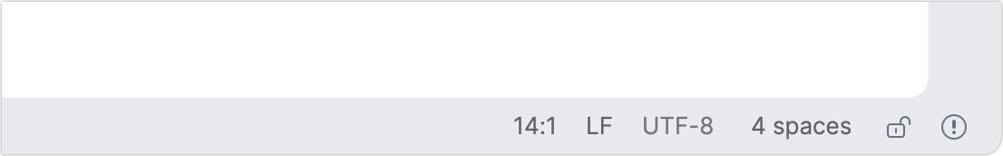 Status bar with widget icons