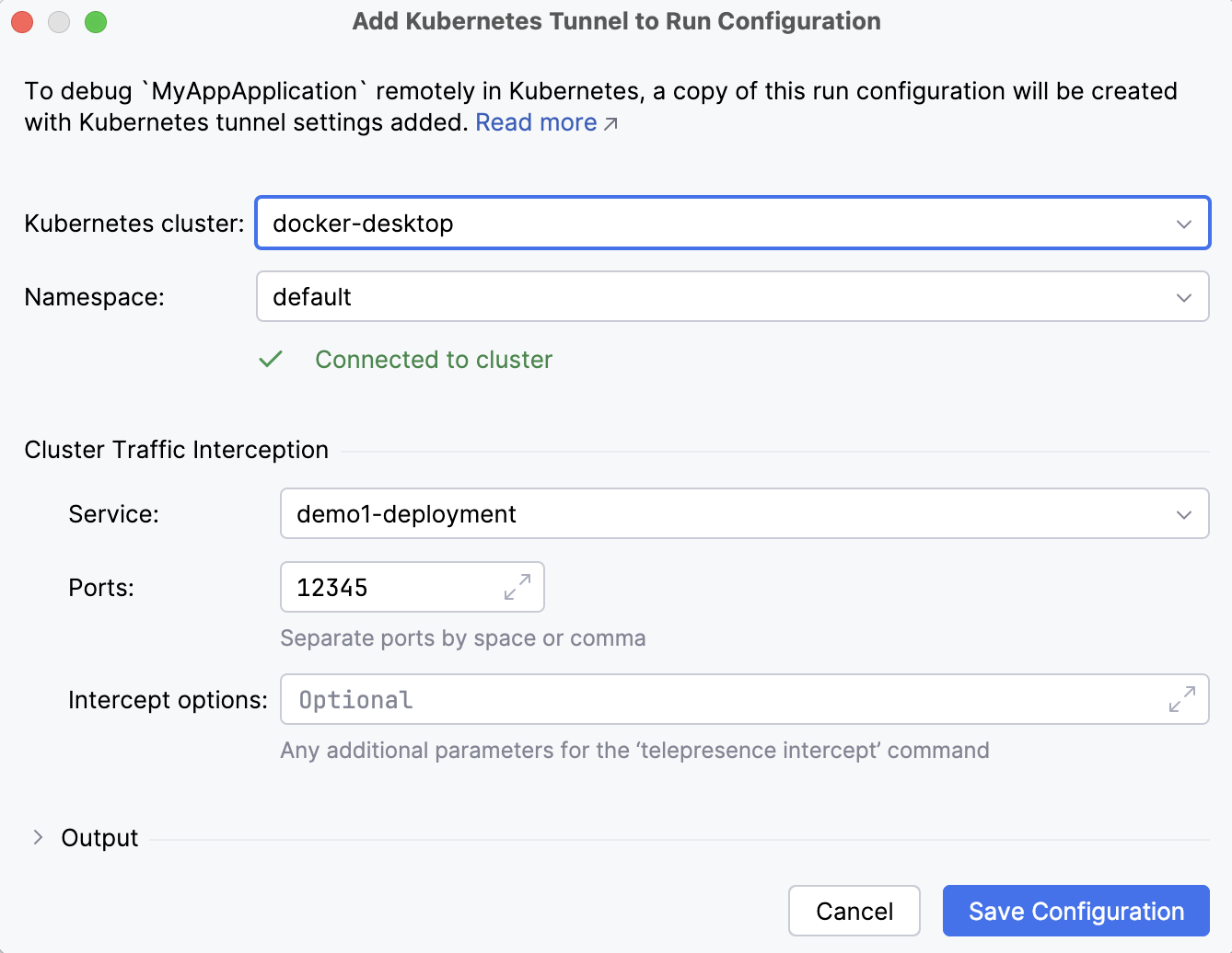 Add Kubernetes Tunnel to Run Configuration Add Kubernetes Tunnel to Run Configuration