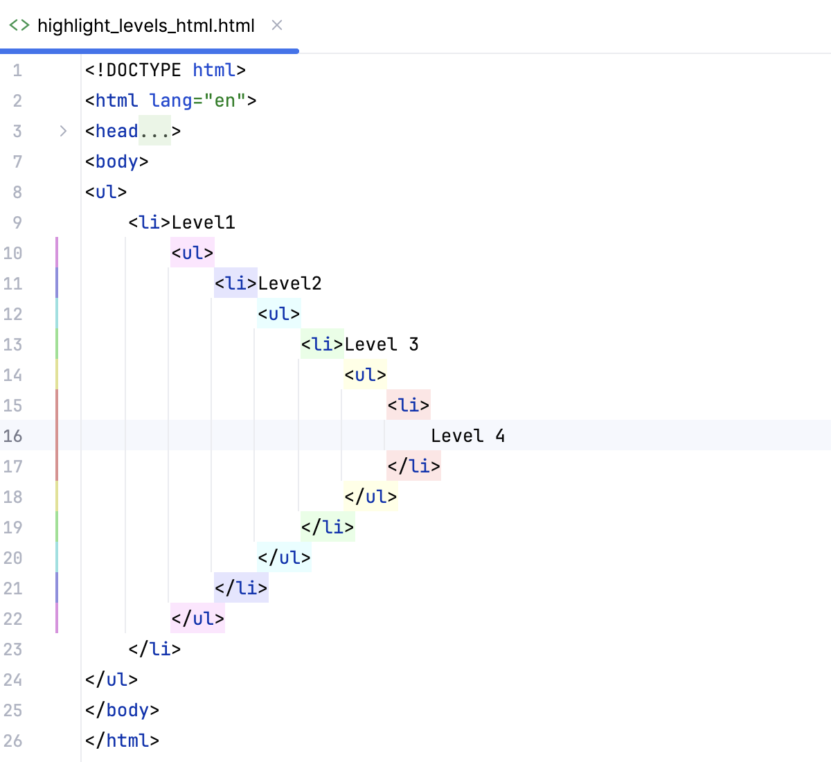Tree highlighting enabled Tree highlighting enabled