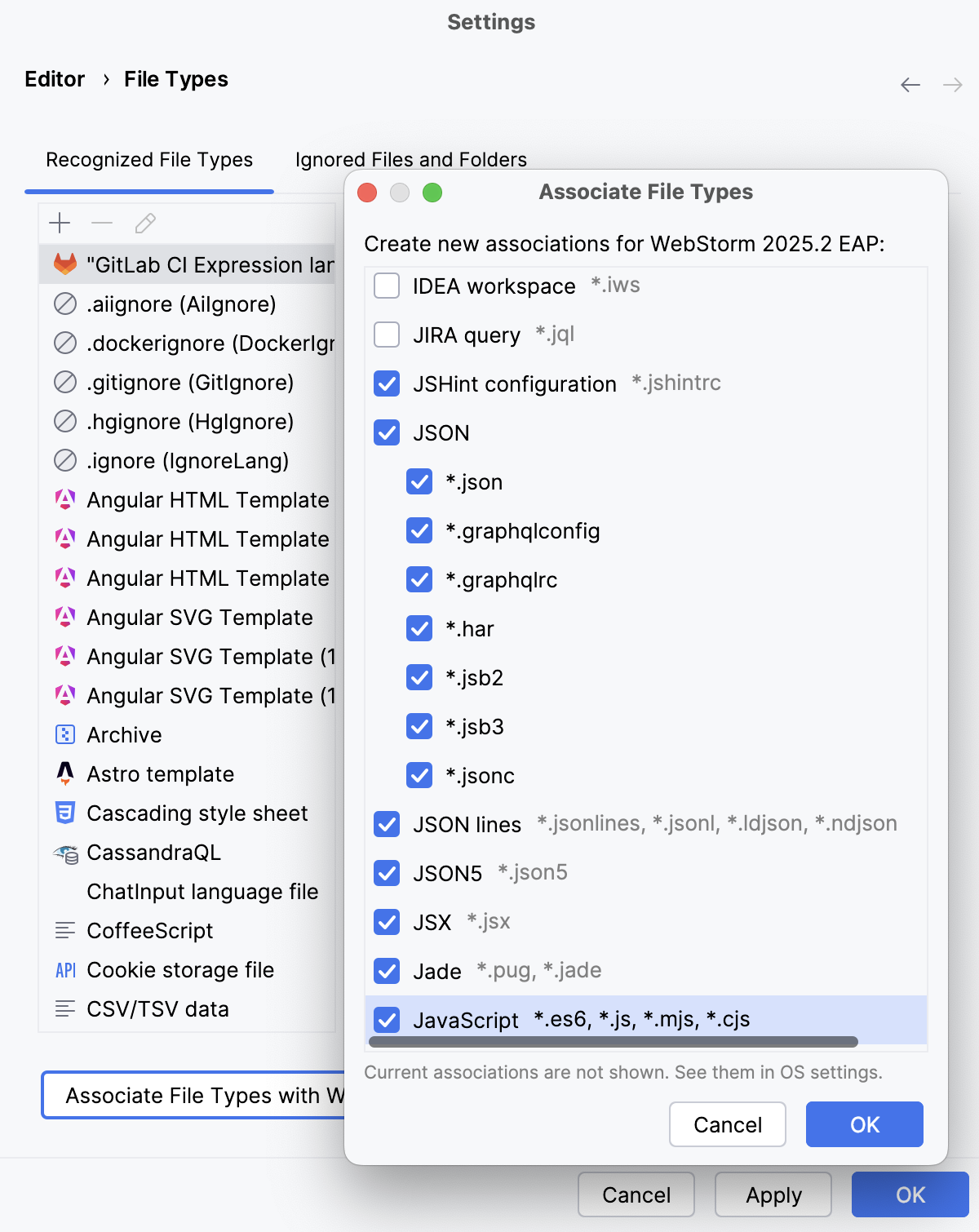 WebStorm: Associating file types with the IDE WebStorm: Associating file types with the IDE