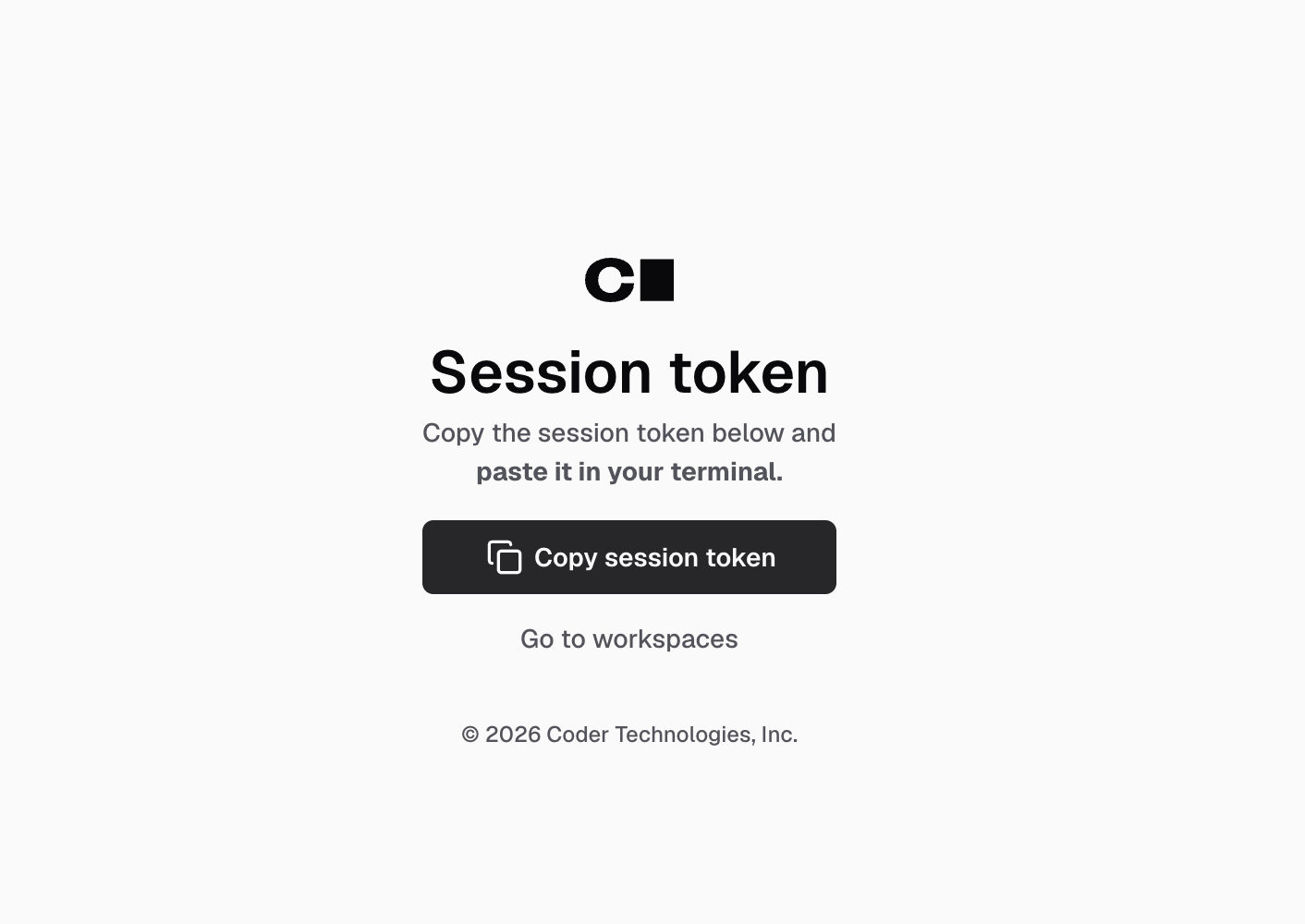 Coder Session Token
