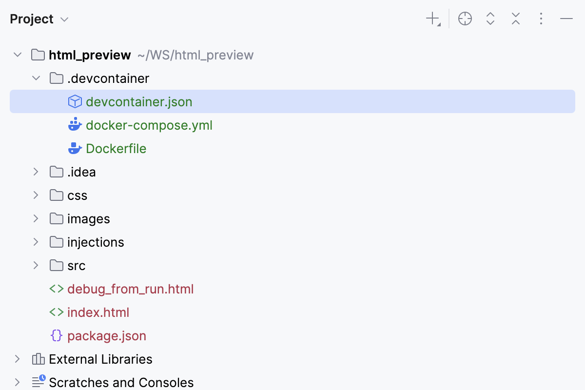 Dev Container result Dev Container result