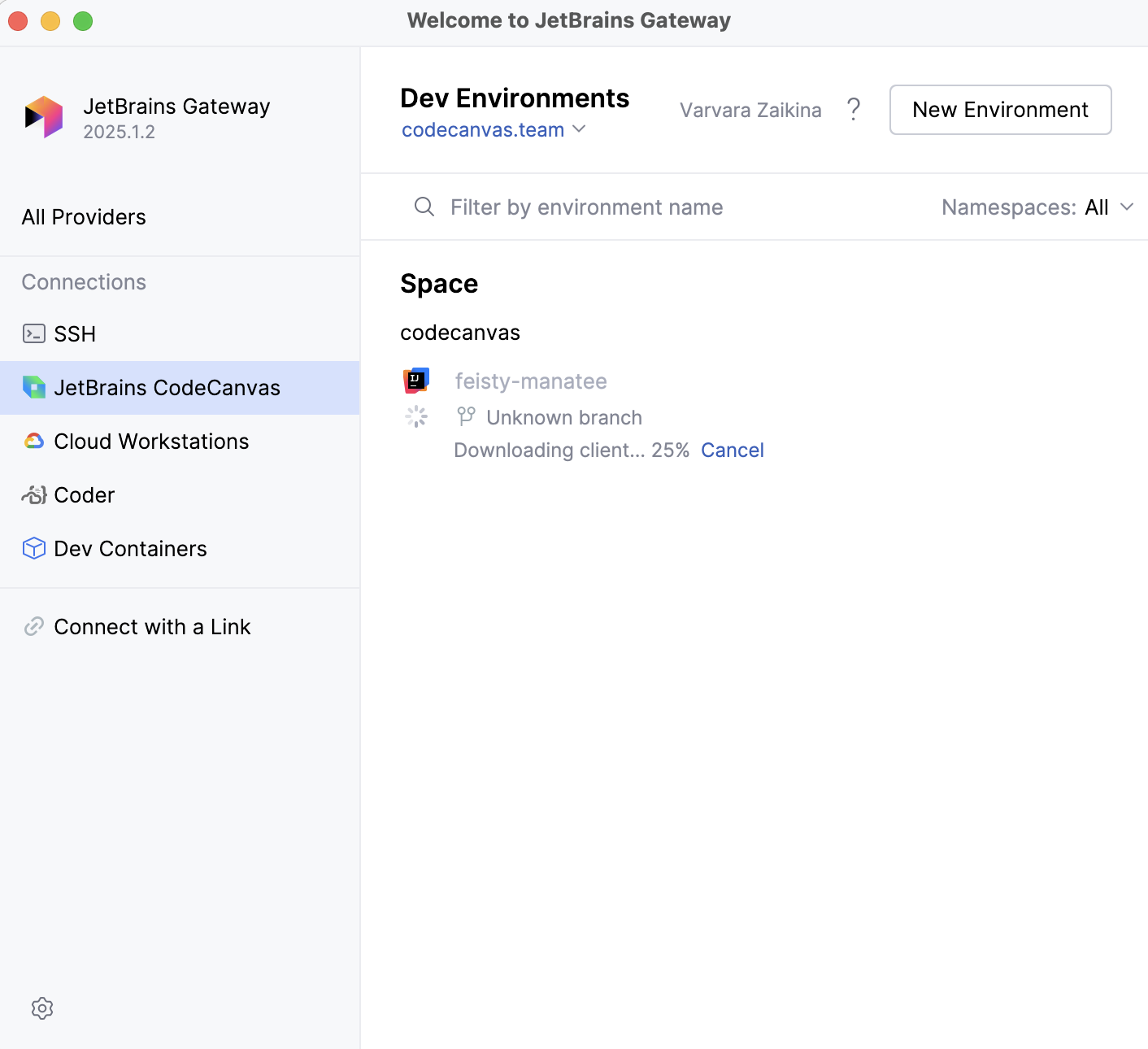 Create Environment - progress