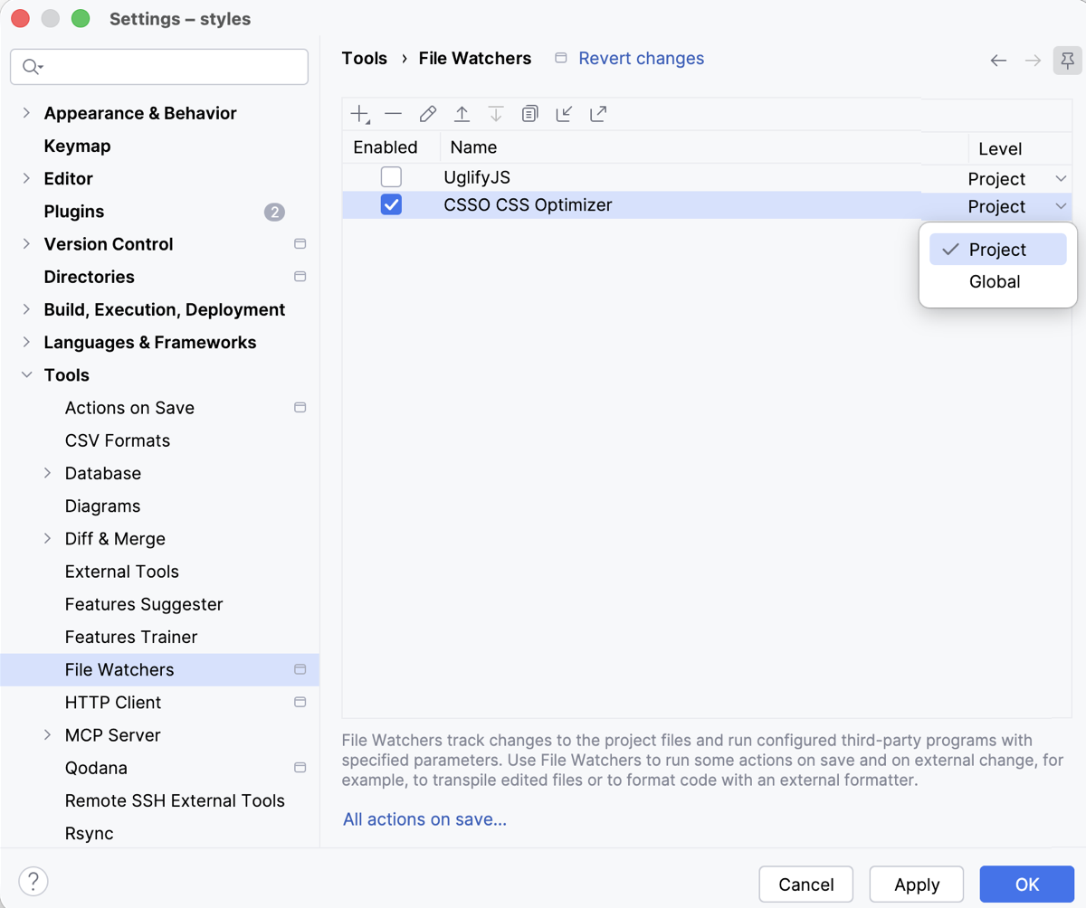 Create CSSO watcher: New Watcher added to the list