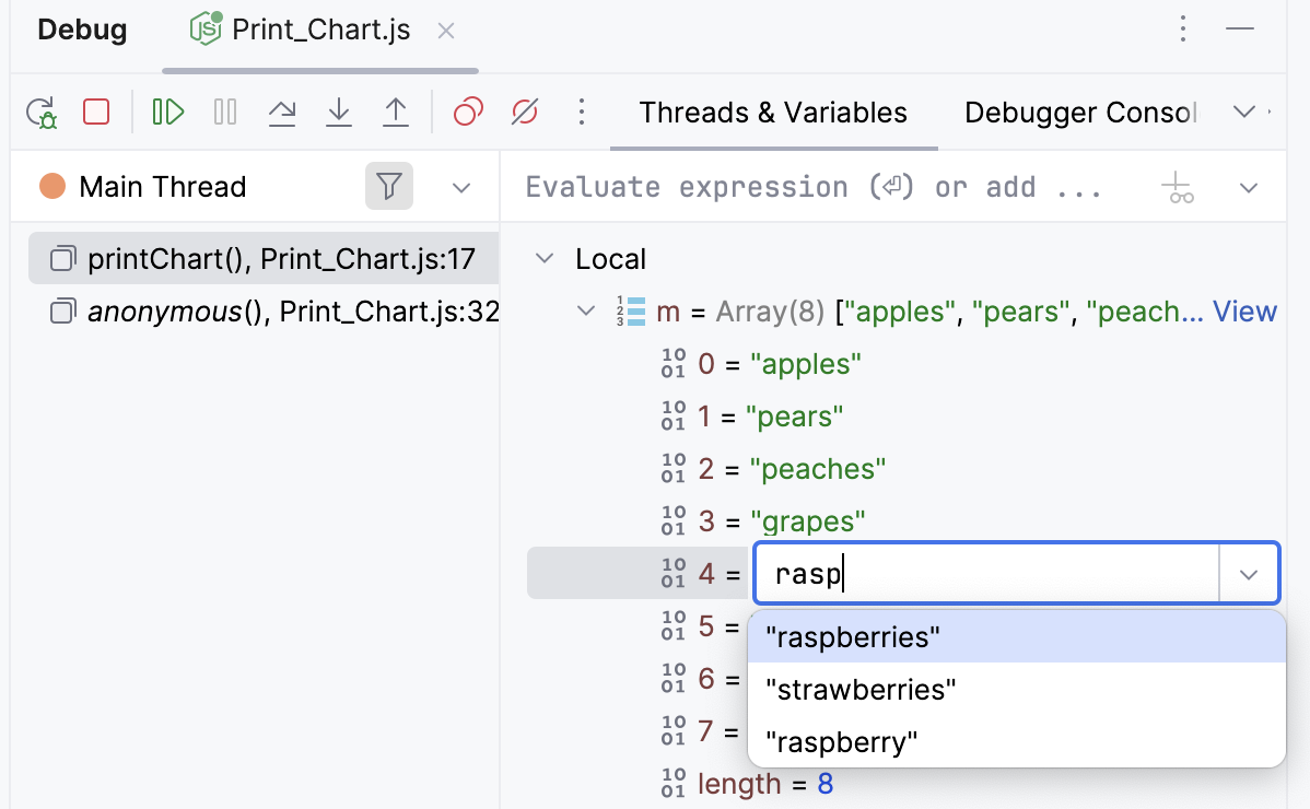 Enter new value for the variable in the field right next to its name Enter new value for the variable in the field right next to its name