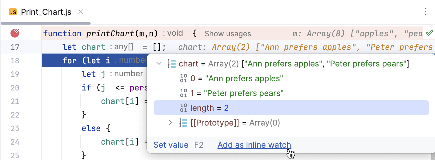 Adding an inline watch option Adding an inline watch option