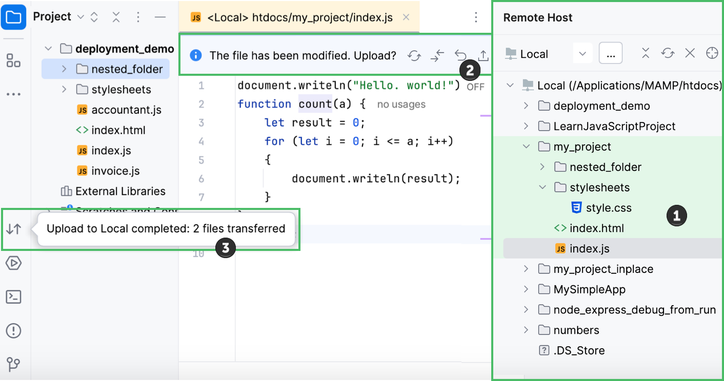 Deployment in WebStorm Deployment in WebStorm
