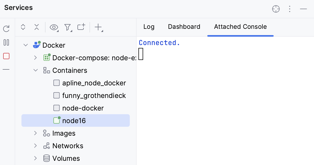 Attaching console to a running container Attaching console to a running container