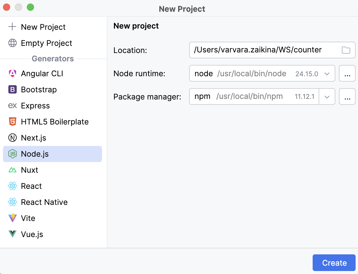 Create an empty project with Node.js Create an empty project with Node.js