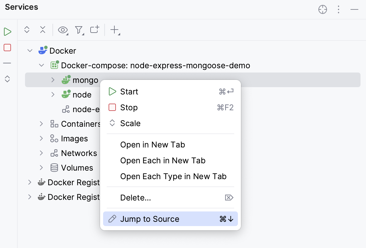 Open the Docker Compose file Open the Docker Compose file