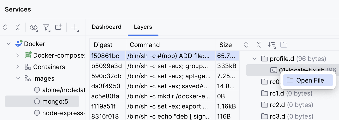 Open a file from a Docker layer Open a file from a Docker layer