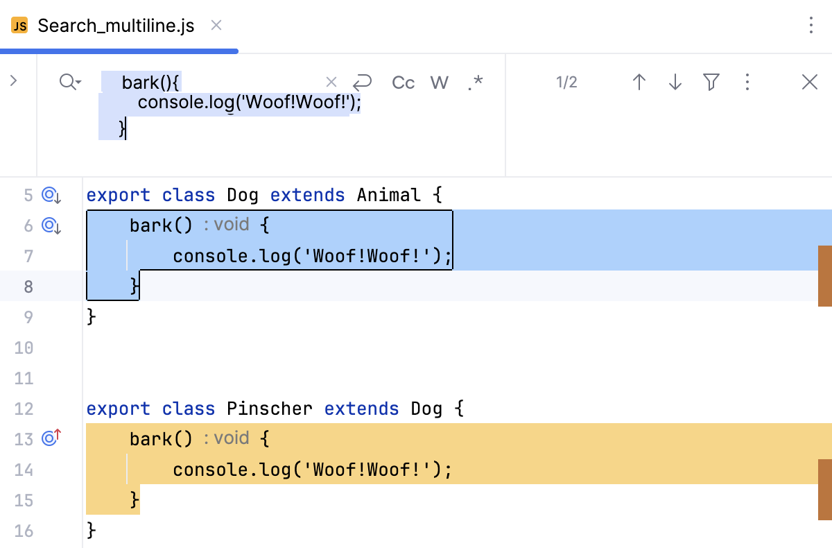 Multi-line selection search Multi-line selection search