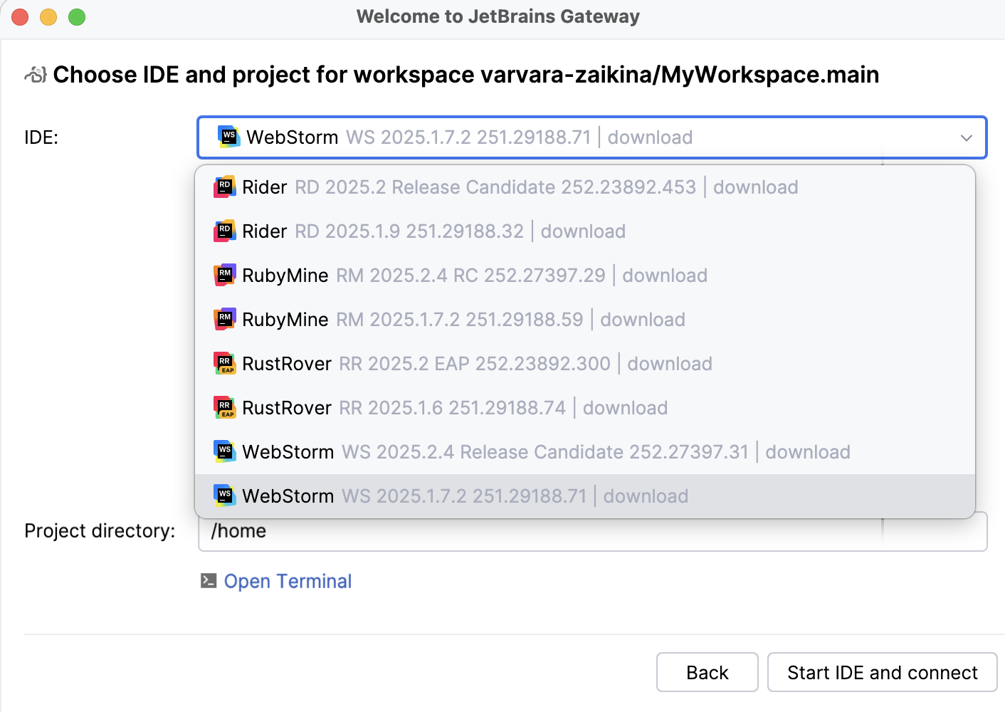 IDE and project path