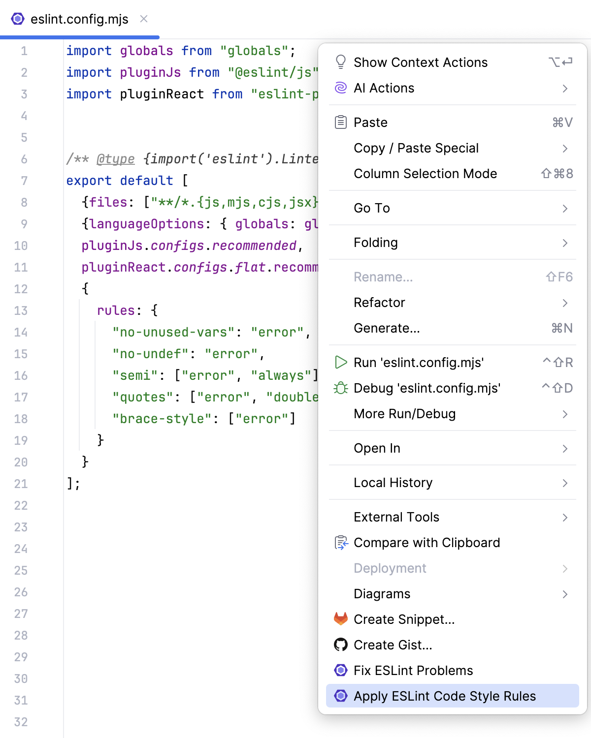 Importing ESLint code style rules from JavaScript or YAML configuration files Importing ESLint code style rules from JavaScript or YAML configuration files