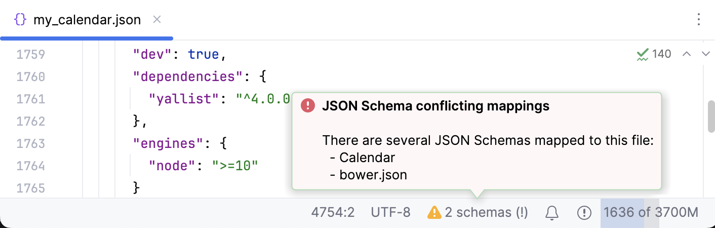 Notification about conflicting schema scopes in the editor Notification about conflicting schema scopes in the editor