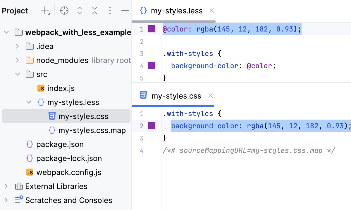 Less File Watcher: a CSS file is generated Less File Watcher: a CSS file is generated
