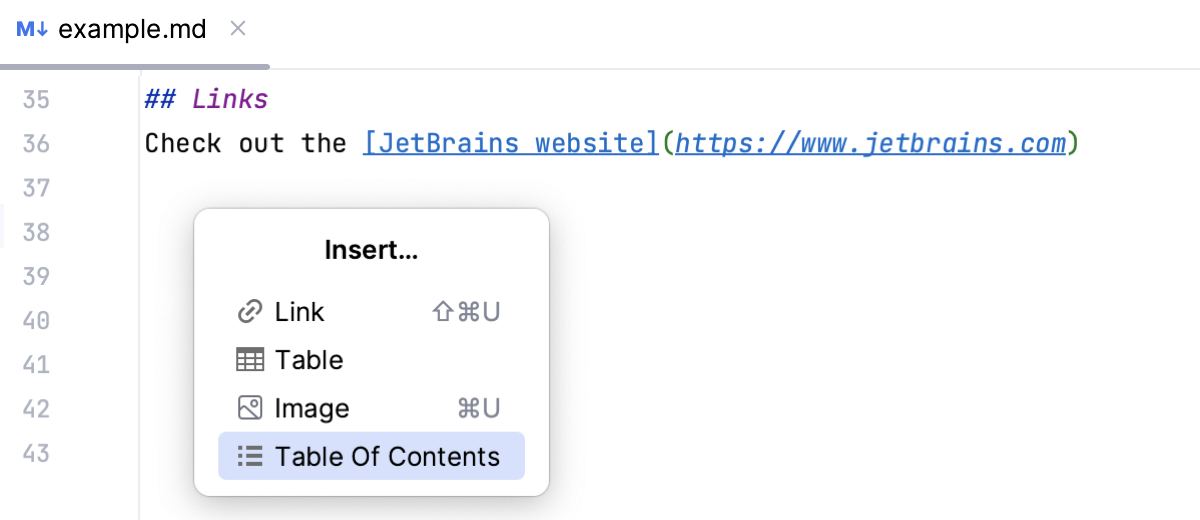 Create a table of contents in a Markdown file Create a table of contents in a Markdown file
