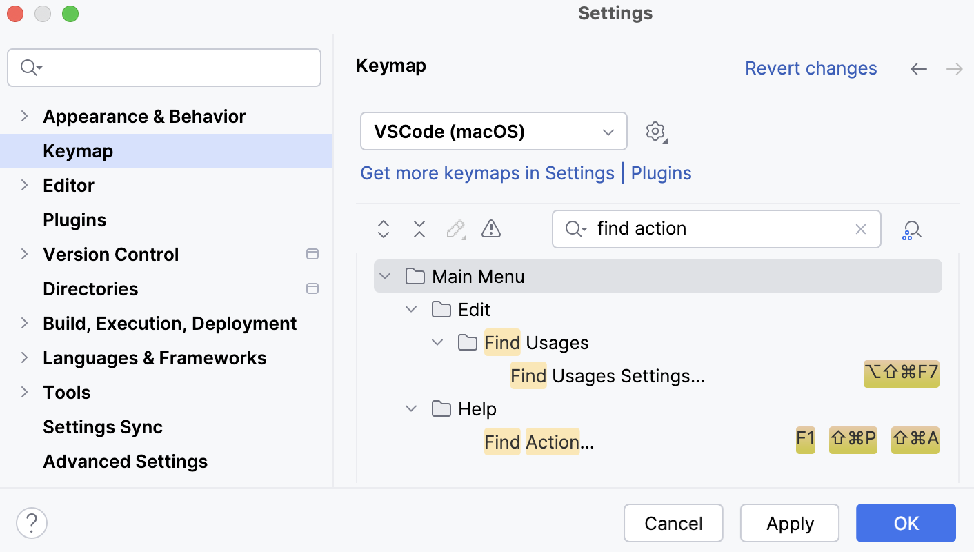Set the VS Code keymap as default Set the VS Code keymap as default