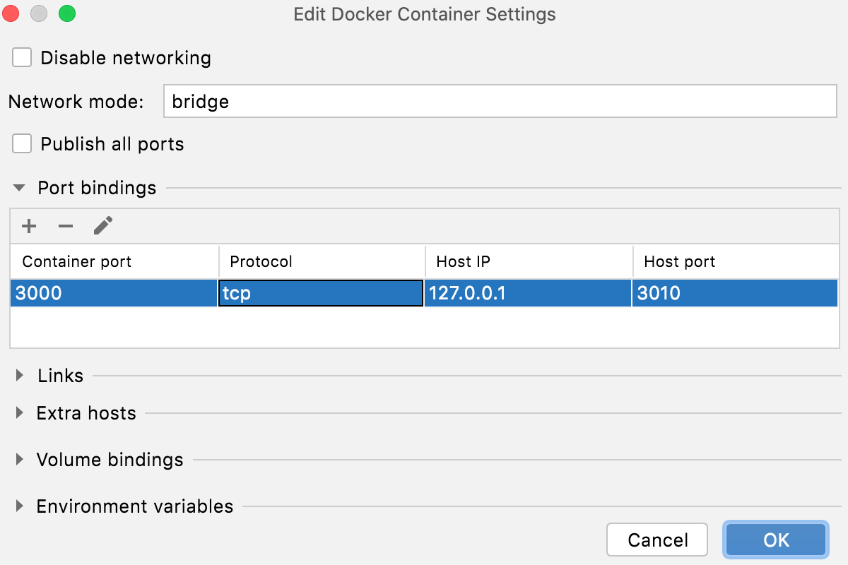 Docker: Port binding added Docker: Port binding added