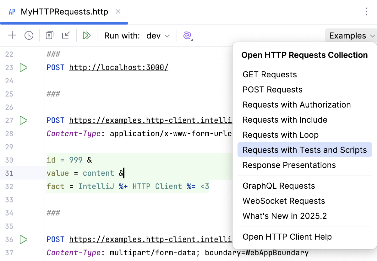 Open HTTP Requests Collection popup Open HTTP Requests Collection popup