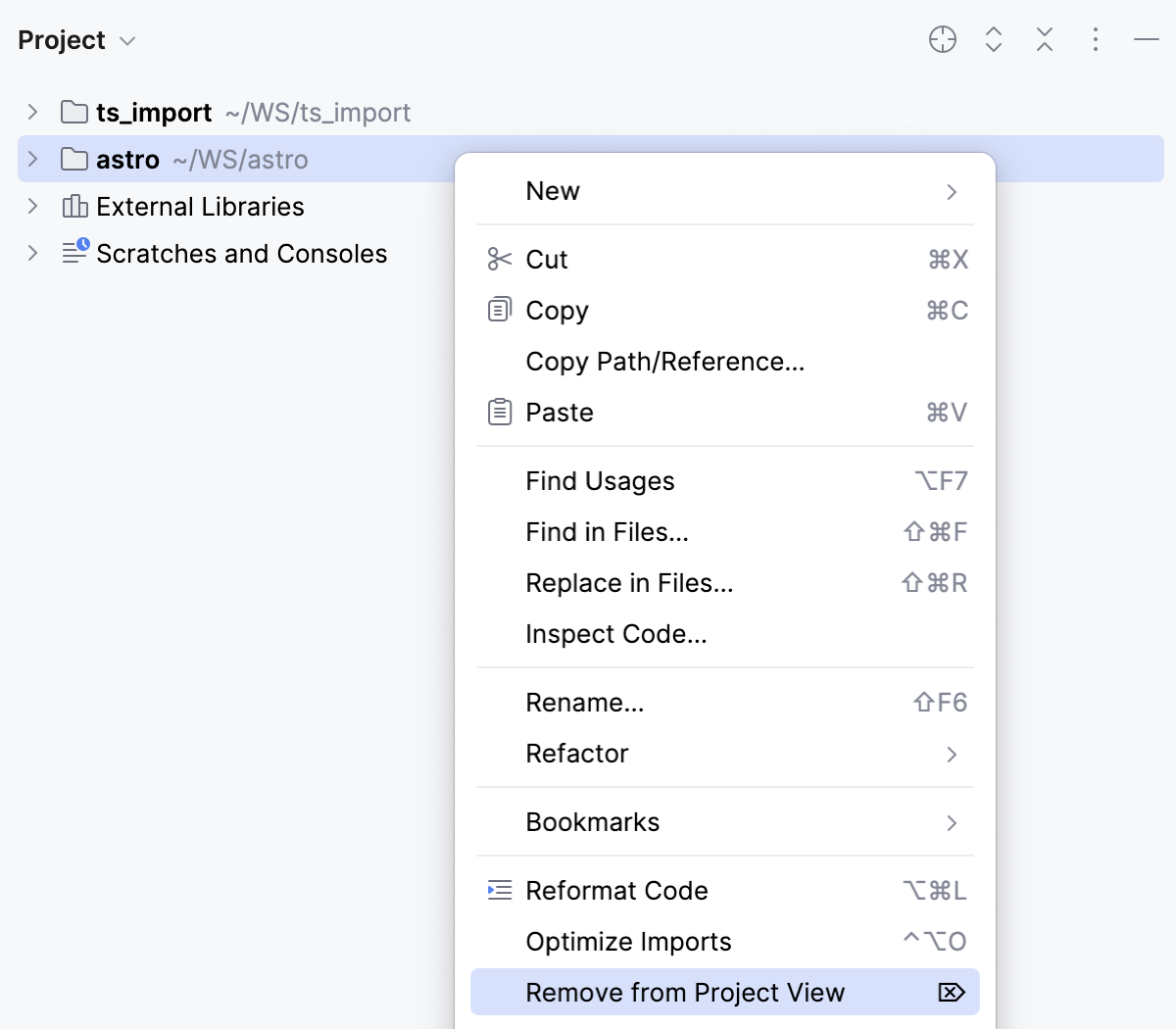 Detaching a project from a shared window Detaching a project from a shared window