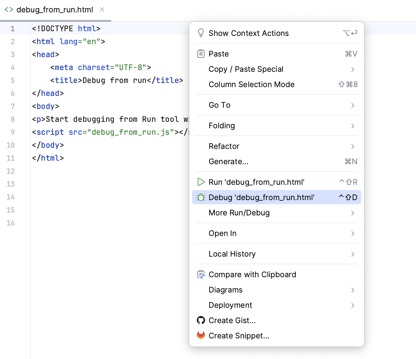 Start a debugging session Start a debugging session