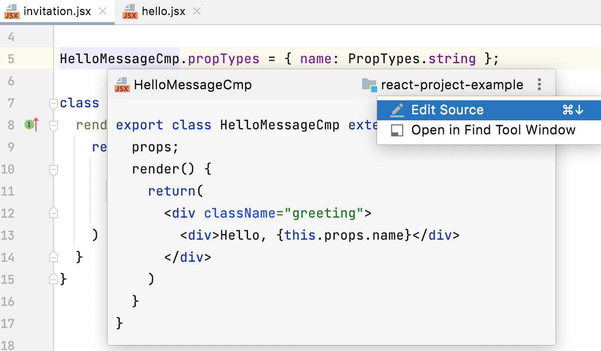 View quick definition of a component in a popup View quick definition of a component in a popup
