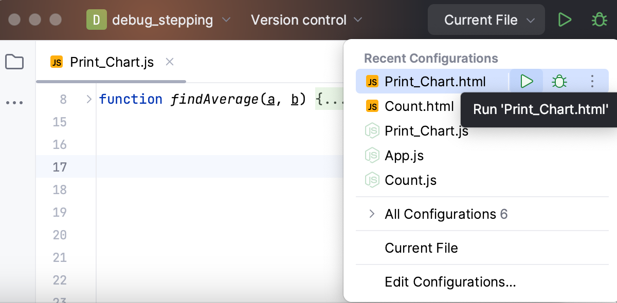 Permanent and temporary configurations have different icons Permanent and temporary configurations have different icons