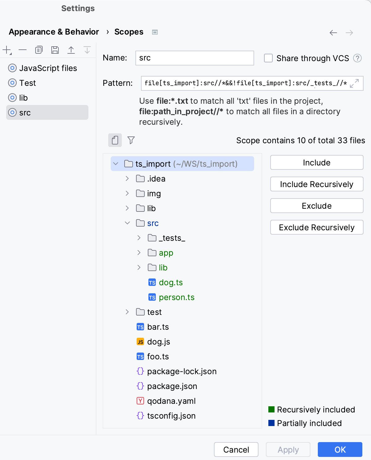 A new scope with added files and folders A new scope with added files and folders