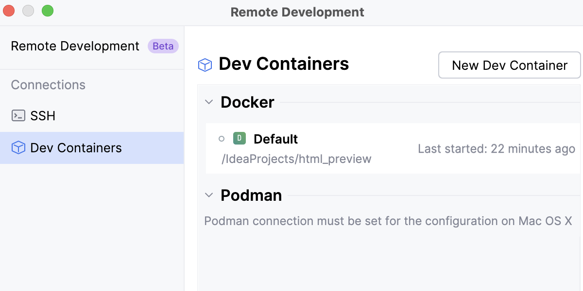 See Dev Containers See Dev Containers