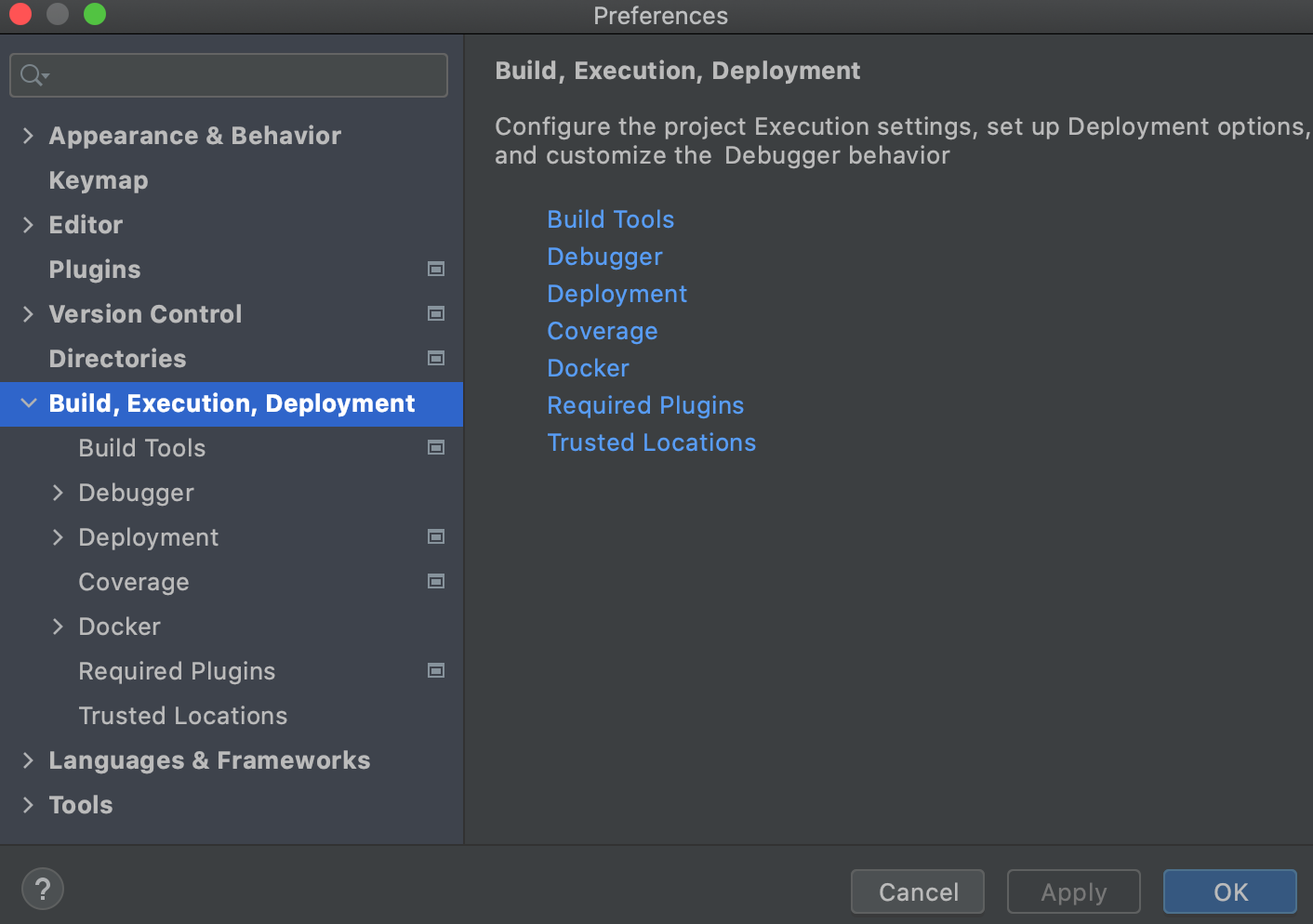 Build, Execution, Deployment Build, Execution, Deployment