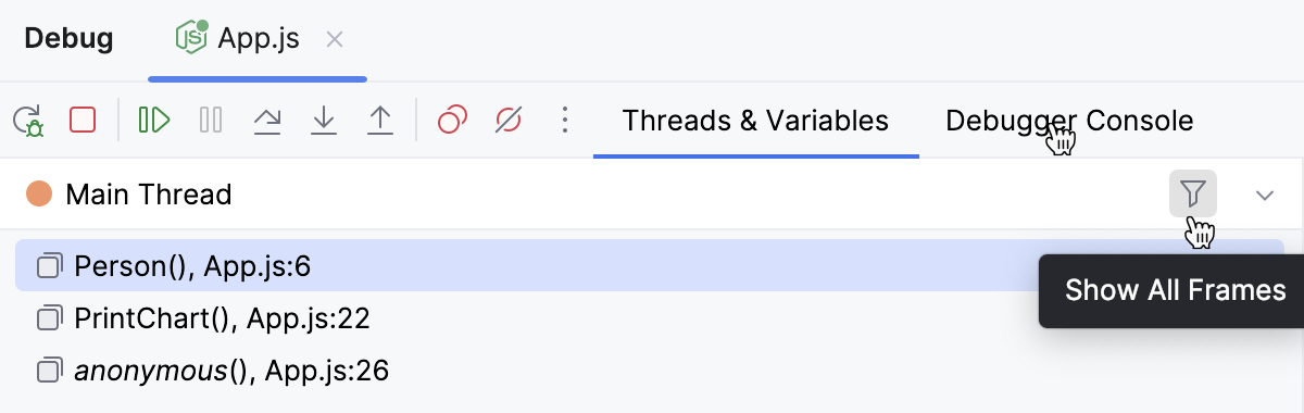 Library frames are hidden, toggle the Show All Frames button Library frames are hidden, toggle the Show All Frames button