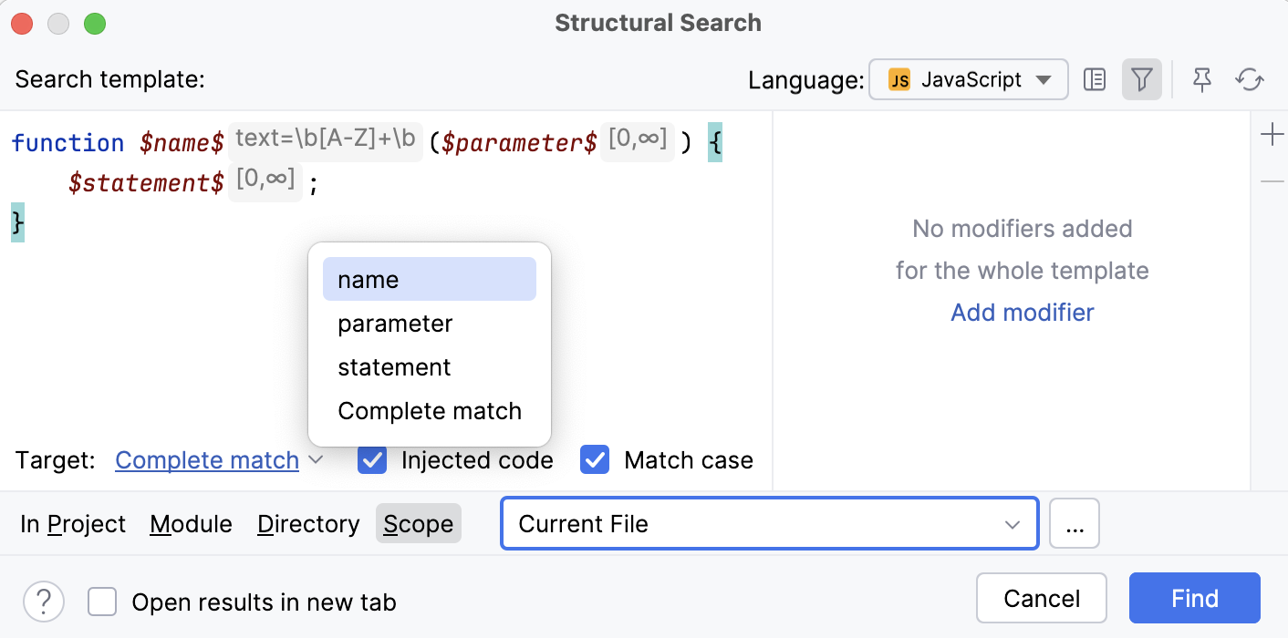 Search target