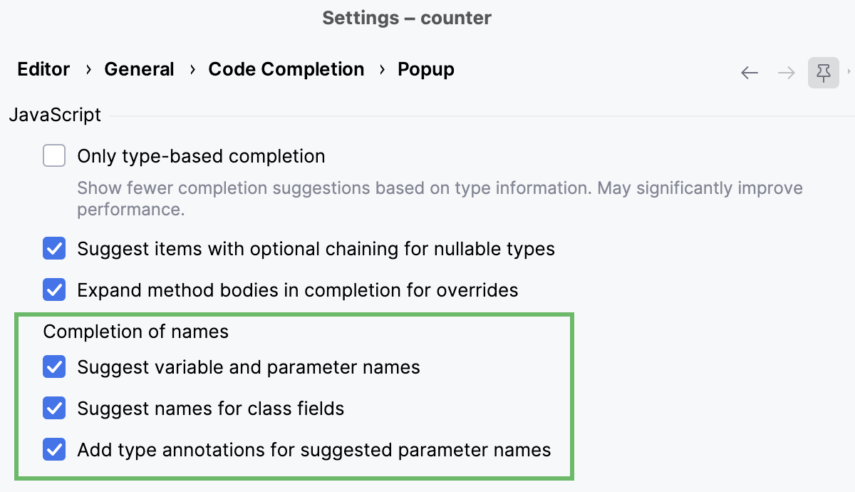 Enable suggestions for new symbols Enable suggestions for new symbols