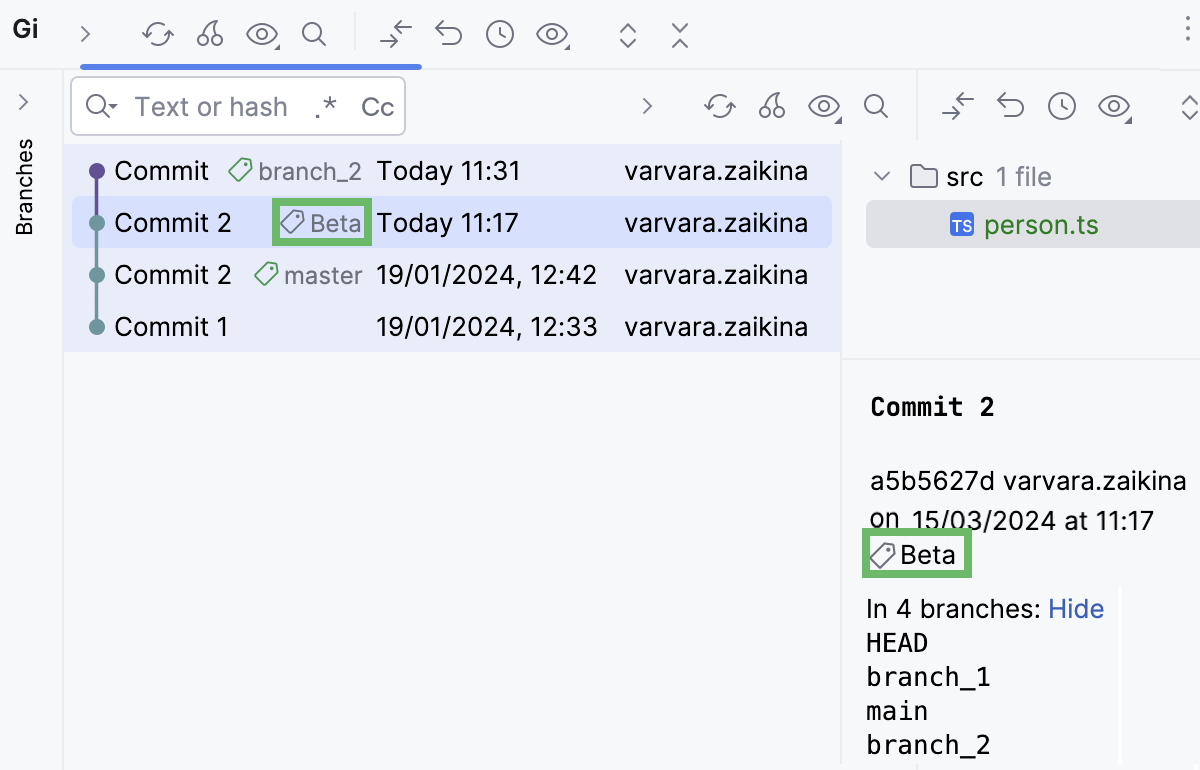 Tagged commit Tagged commit