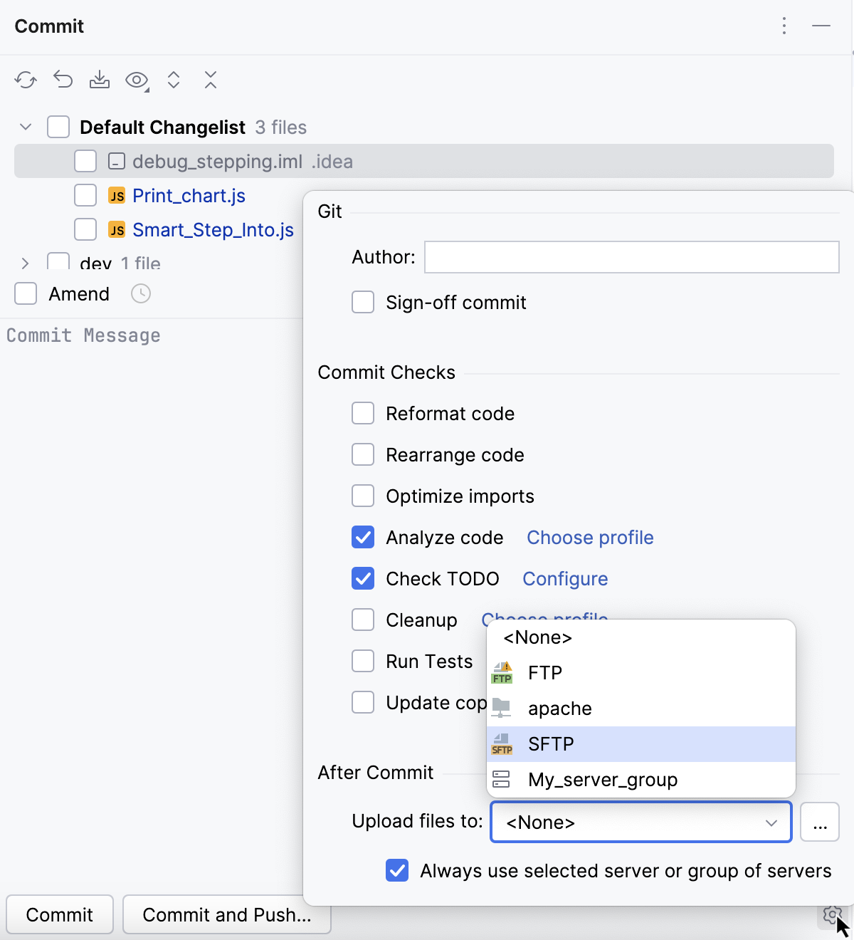 Upload files from after commit area Upload files from after commit area