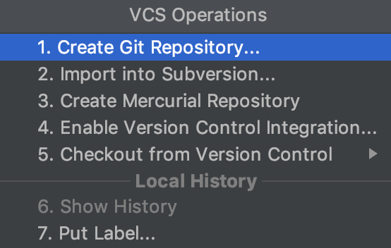 VCS operations popup: no VCS enabled VCS operations popup: no VCS enabled